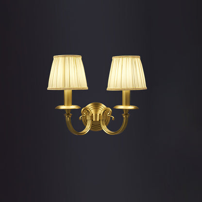 Pleated Brass Wall Lamp