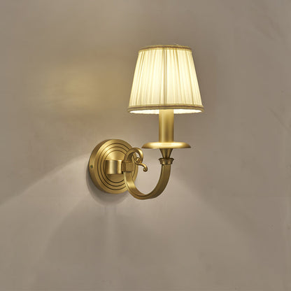 Pleated Brass Wall Lamp