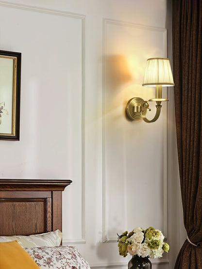 Pleated Brass Wall Lamp