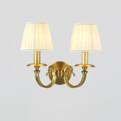 Pleated Brass Wall Lamp