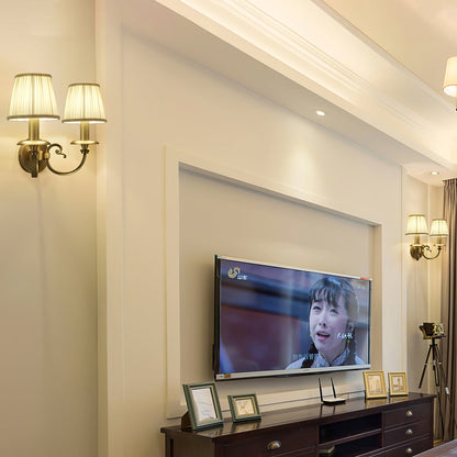 Pleated Brass Wall Lamp