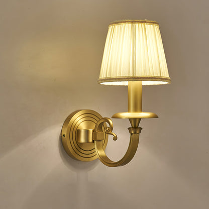 Pleated Brass Wall Lamp