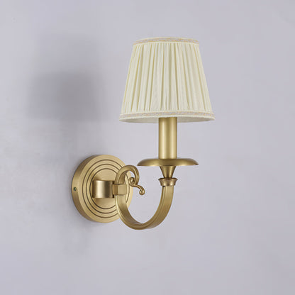 Pleated Brass Wall Lamp