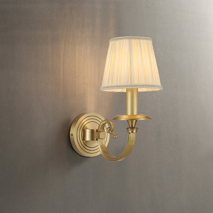 Pleated Brass Wall Lamp