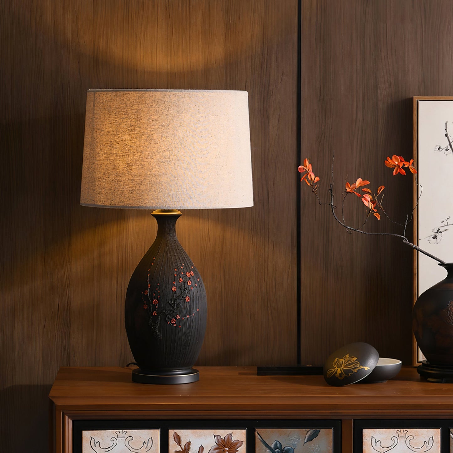 Plum Ceramic Table Lamp