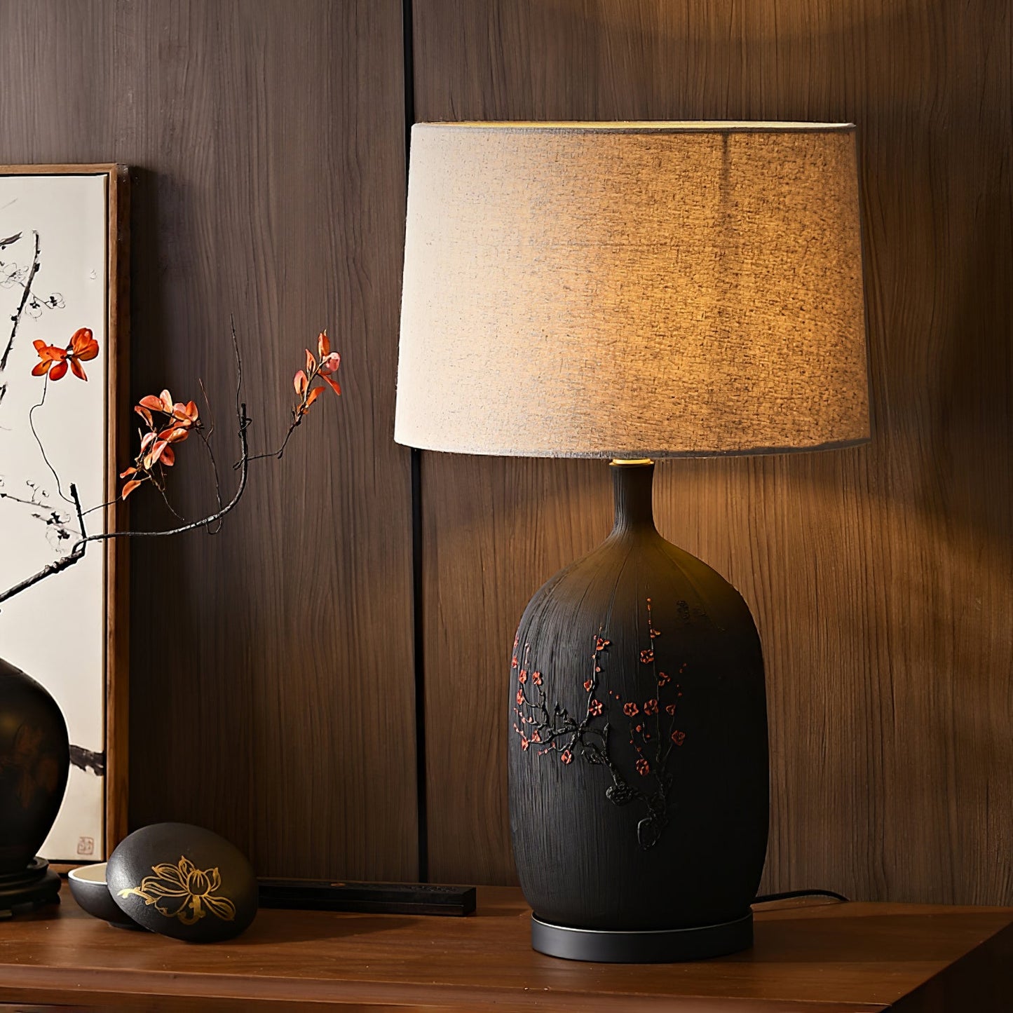 Plum Ceramic Table Lamp