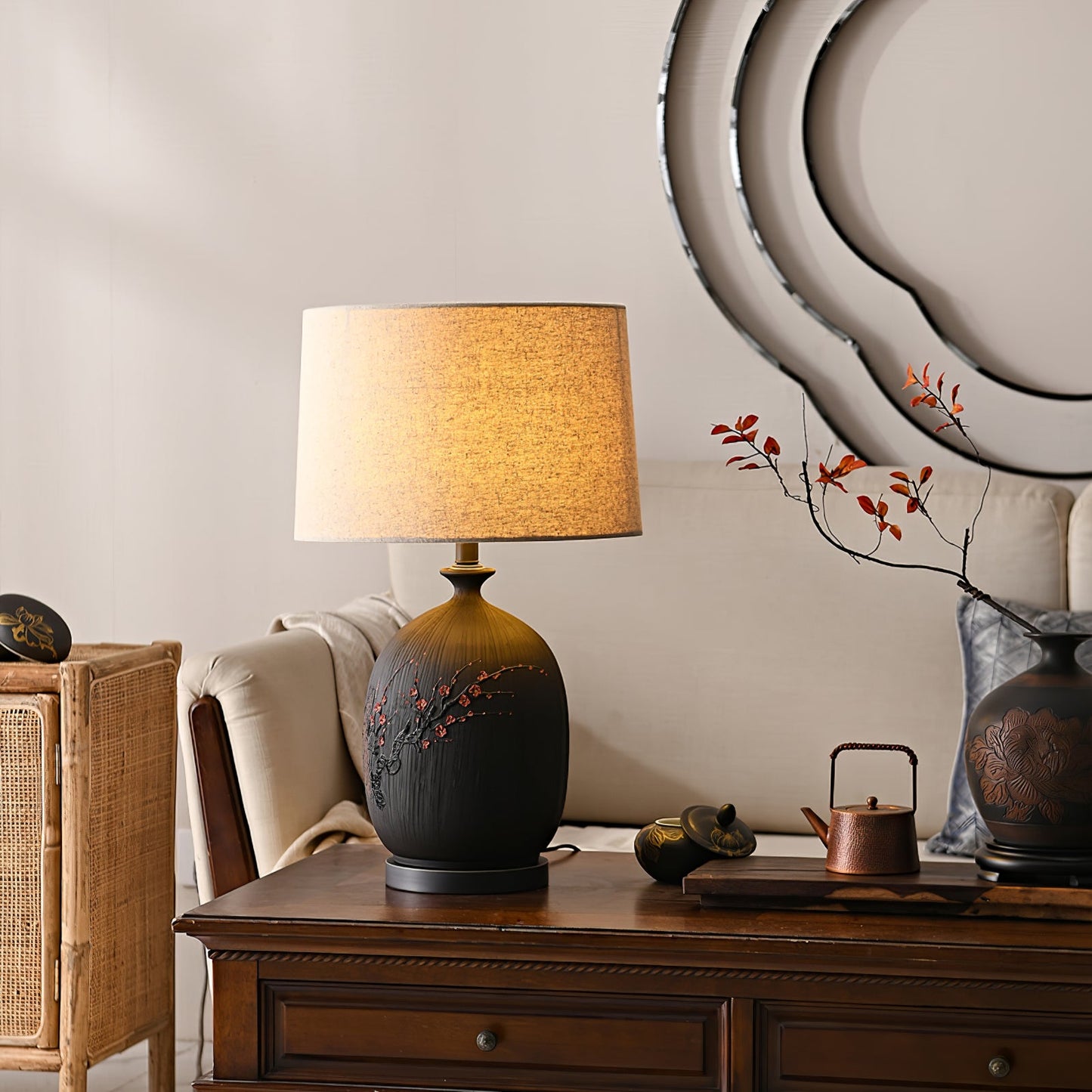 Plum Ceramic Table Lamp