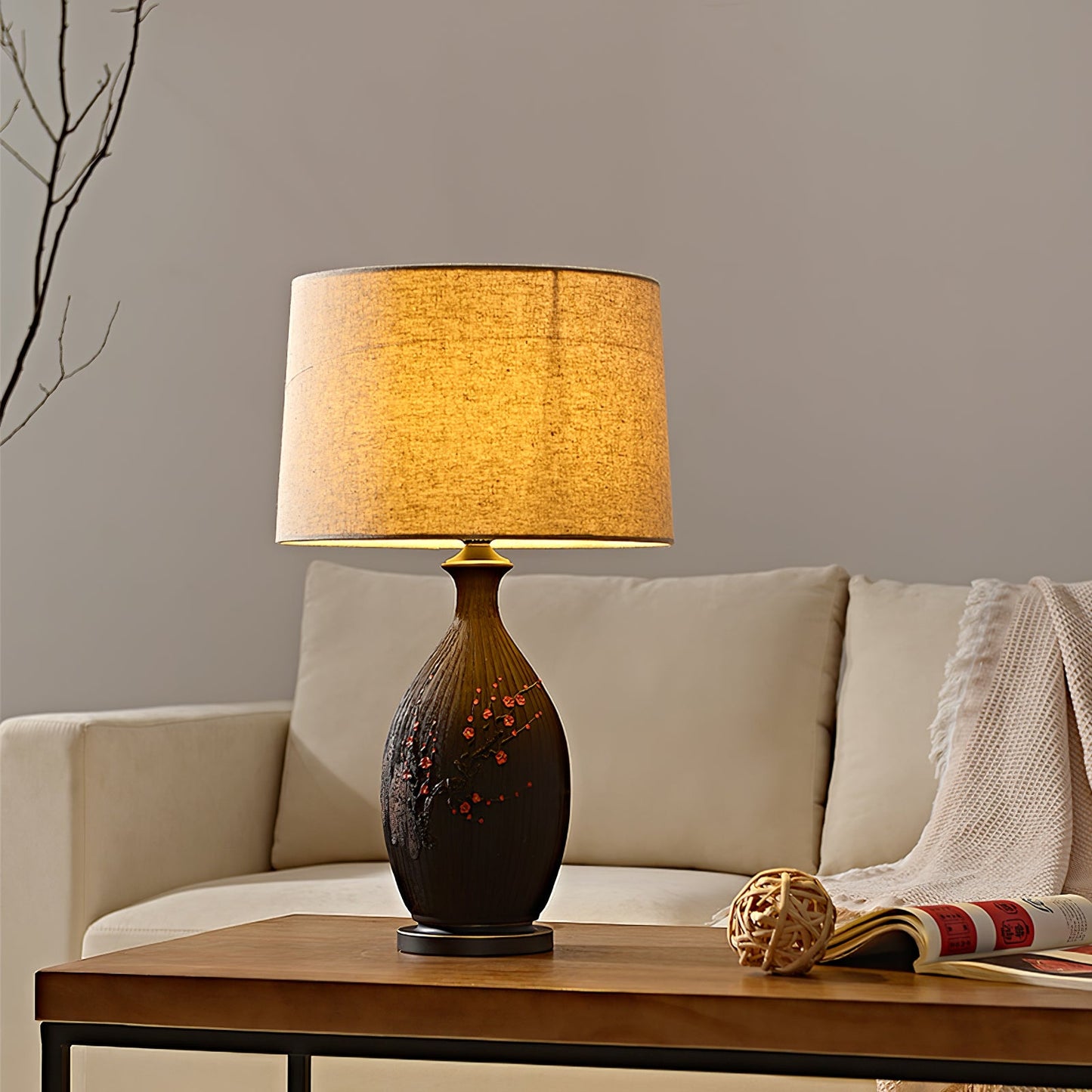 Plum Ceramic Table Lamp