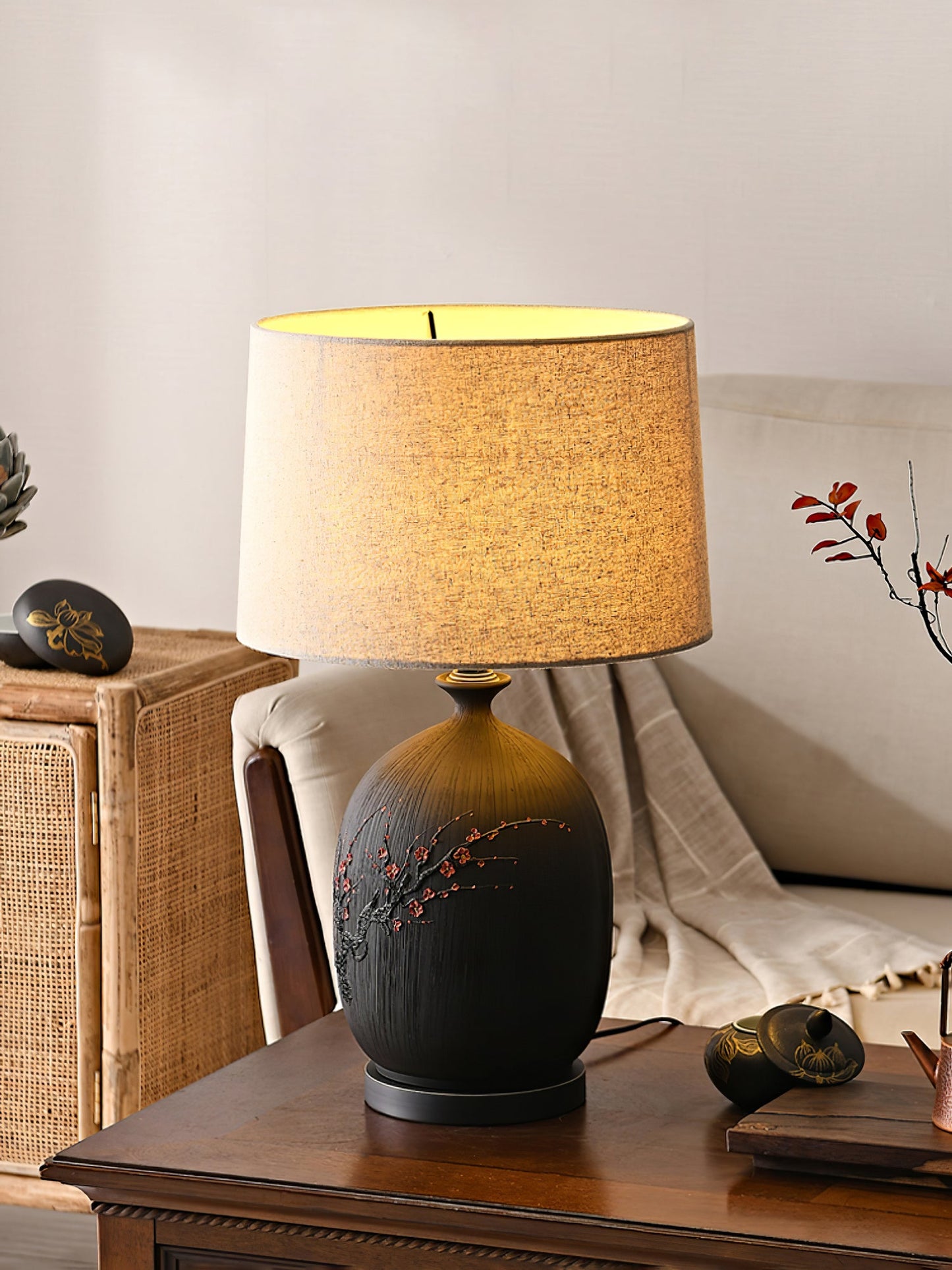 Plum Ceramic Table Lamp