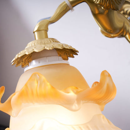 Putti Statuettes Brass Wall Lamp