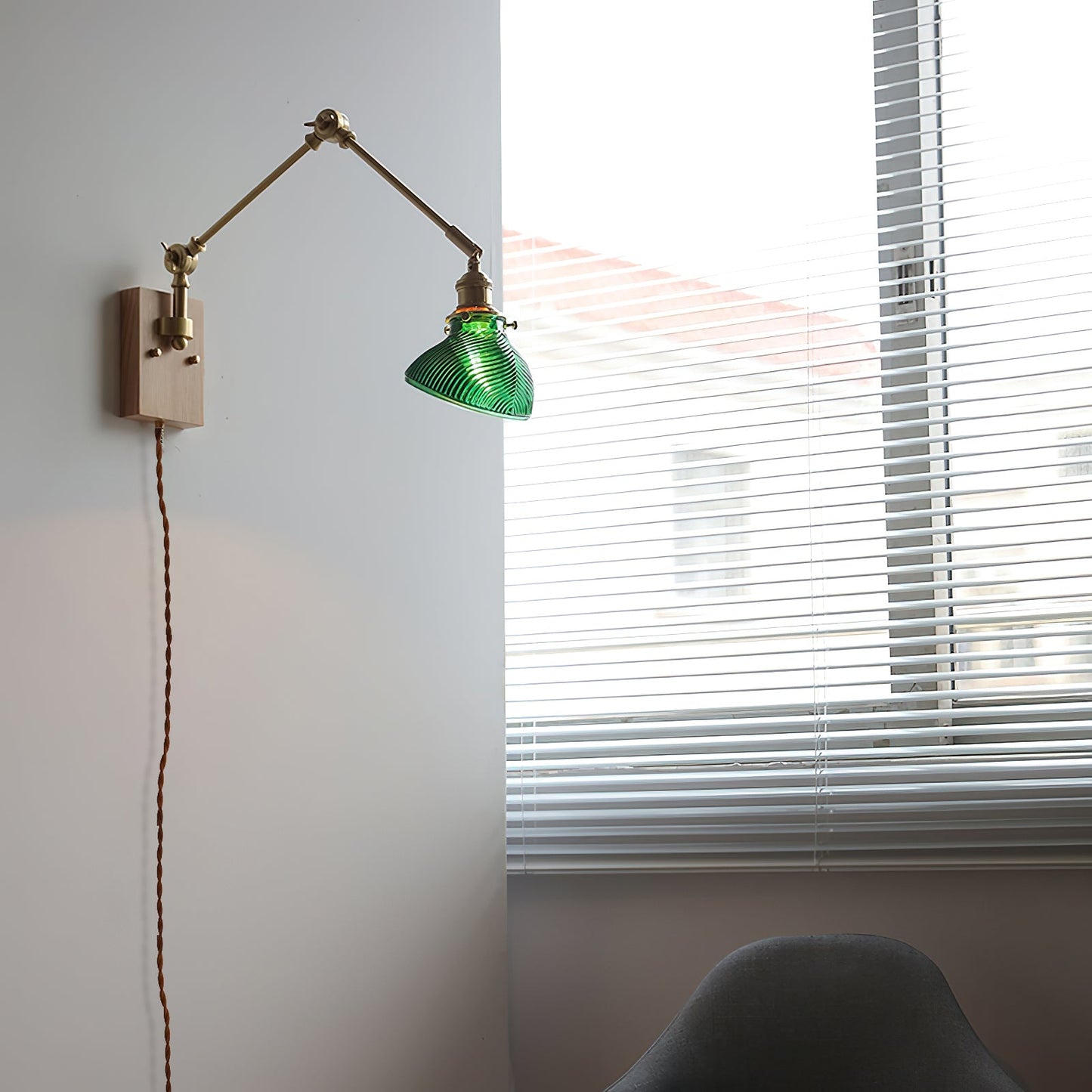 Rebell Swing Arm Plug In Wall Lamp