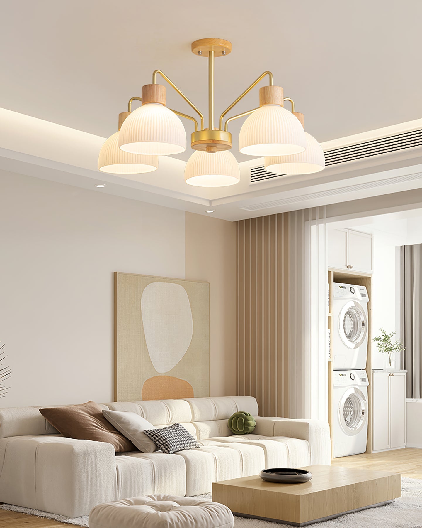 Ribbed Chandelier