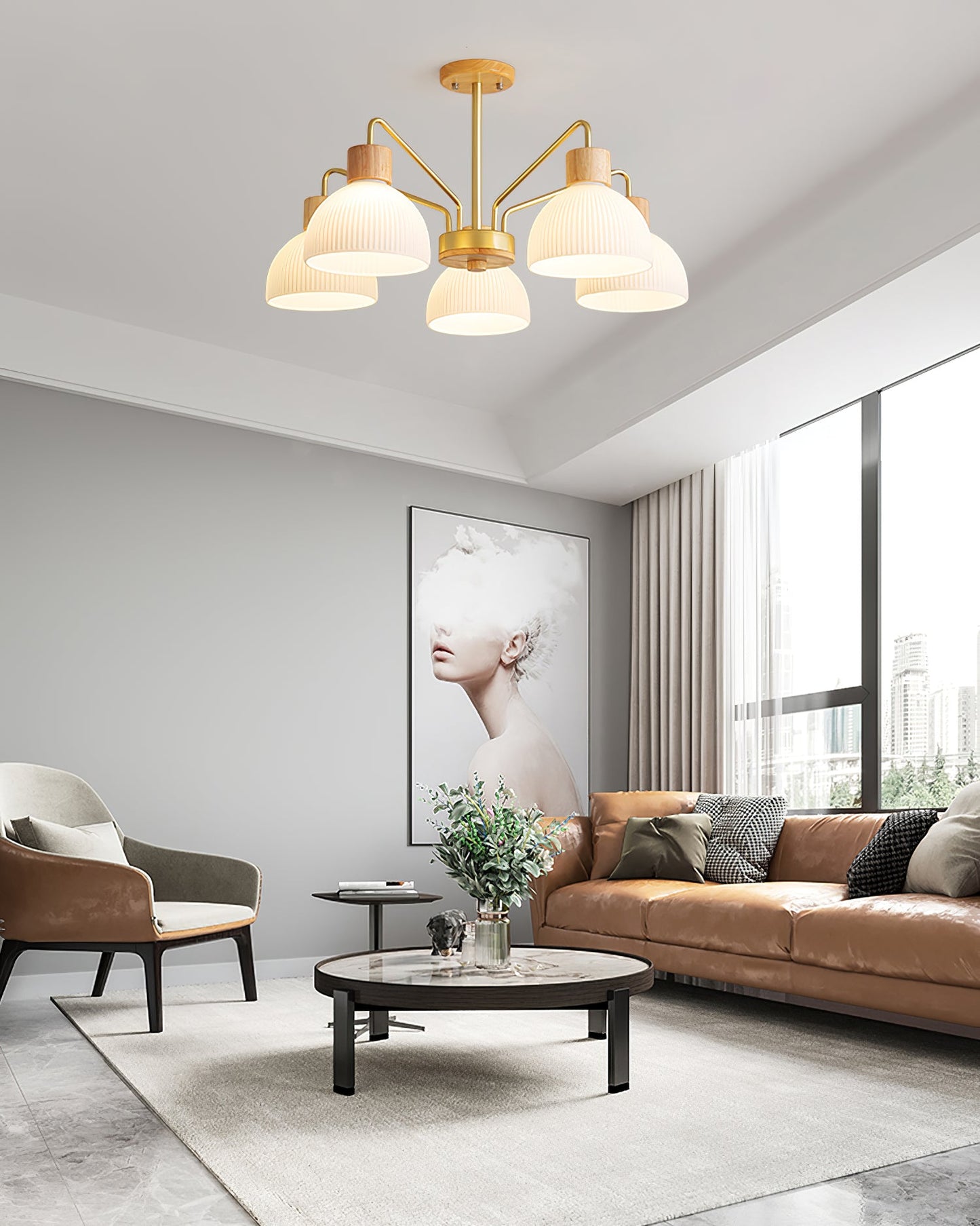 Ribbed Chandelier