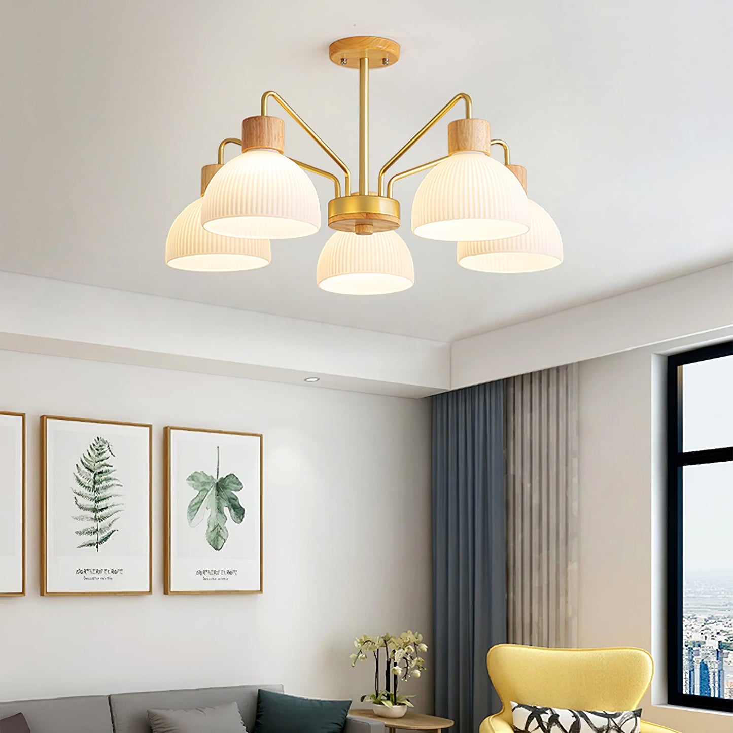 Ribbed Chandelier