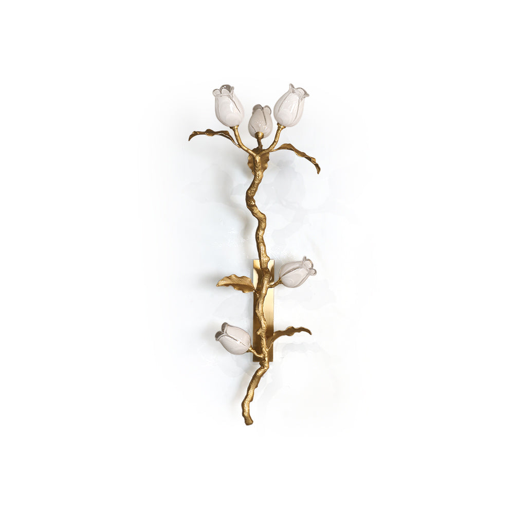 Rose Brass Wall Light