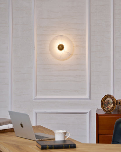 Round Alabaster Wall Lamp