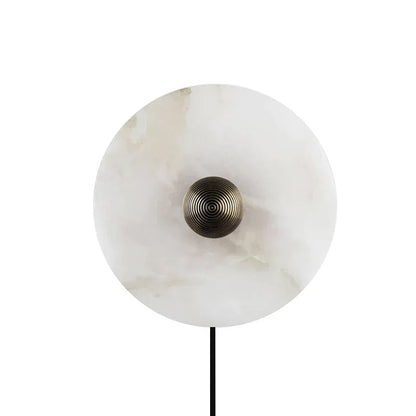 Round Alabaster Plug In Wall Lamp