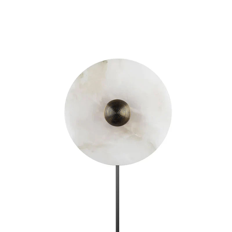 Round Alabaster Plug In Wall Lamp