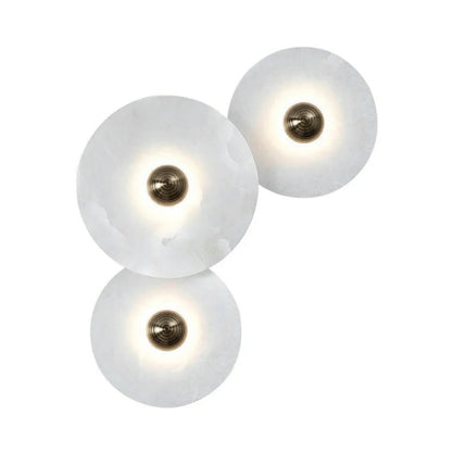 Round Alabaster Combination Wall Lamp