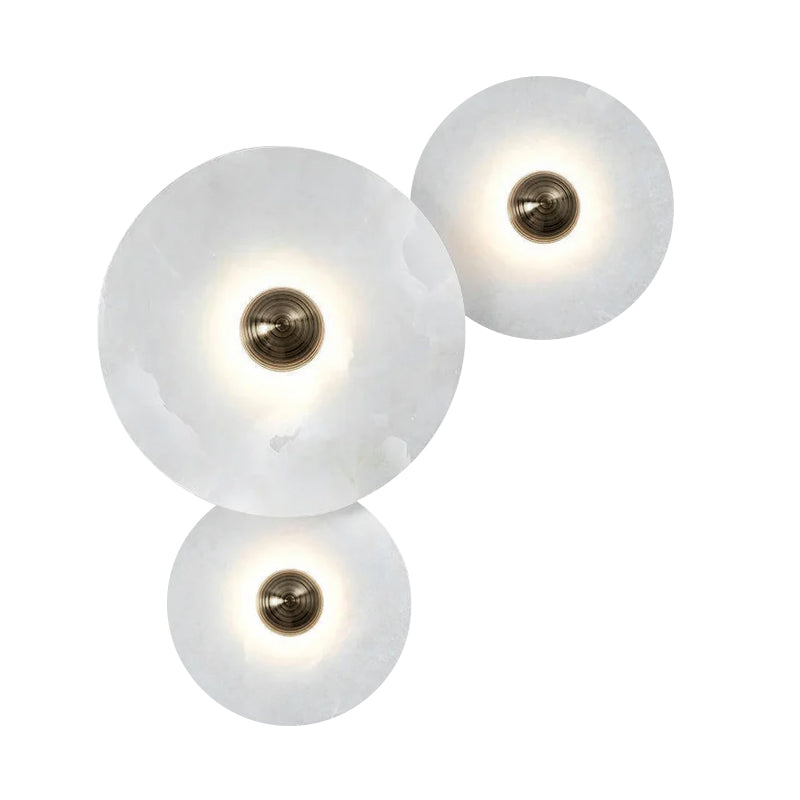 Round Alabaster Combination Wall Lamp