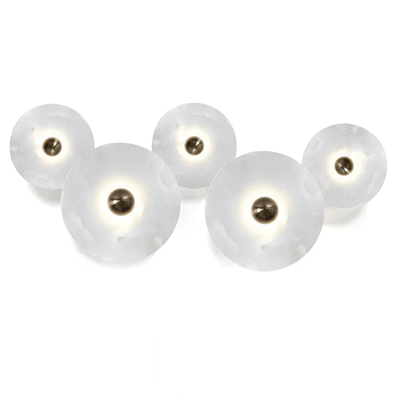 Round Alabaster Combination Wall Lamp