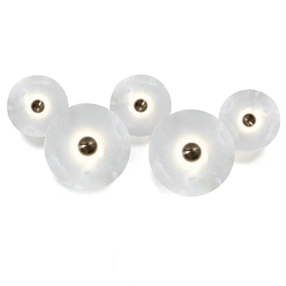 Round Alabaster Combination Wall Lamp
