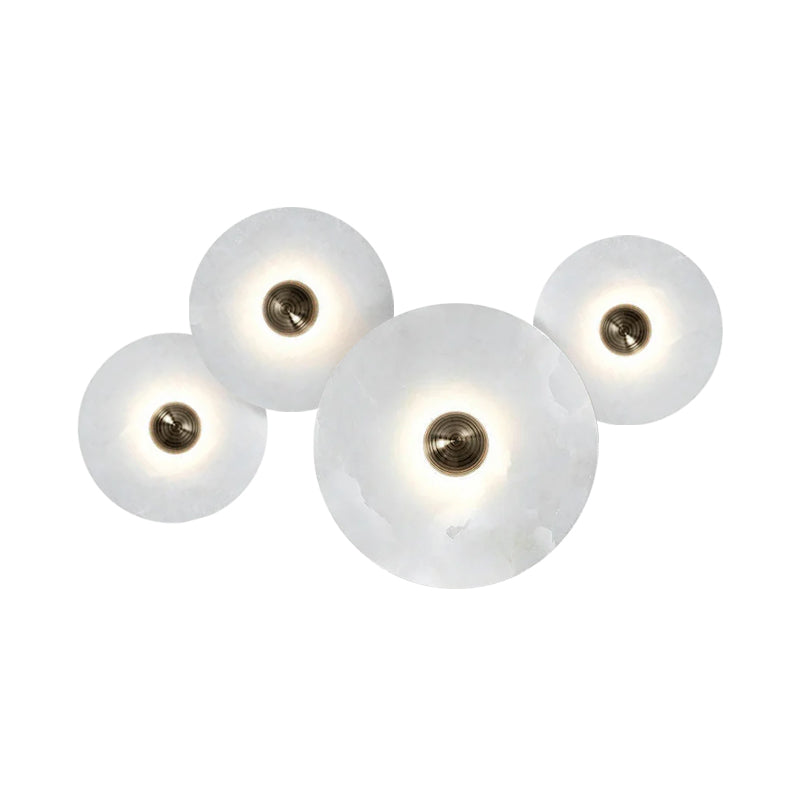 Round Alabaster Combination Wall Lamp