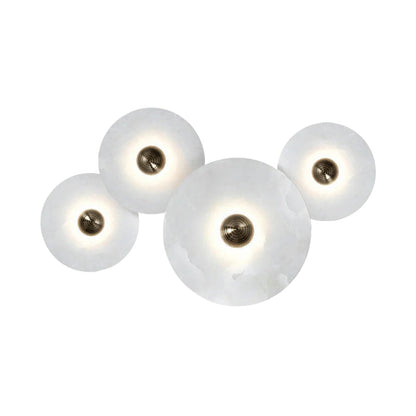 Round Alabaster Combination Wall Lamp