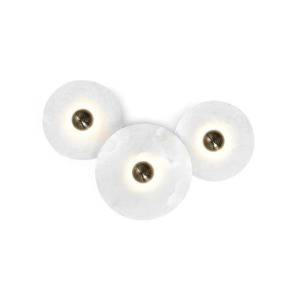 Round Alabaster Combination Wall Lamp