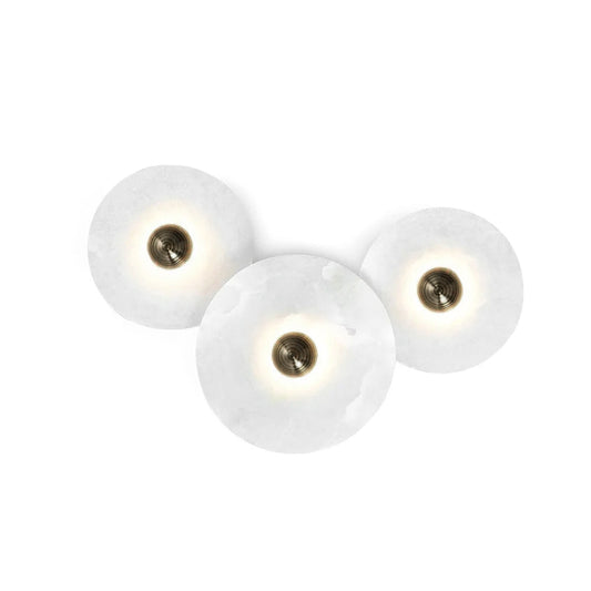 Round Alabaster Combination Wall Lamp