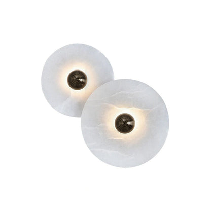Round Alabaster Combination Wall Lamp