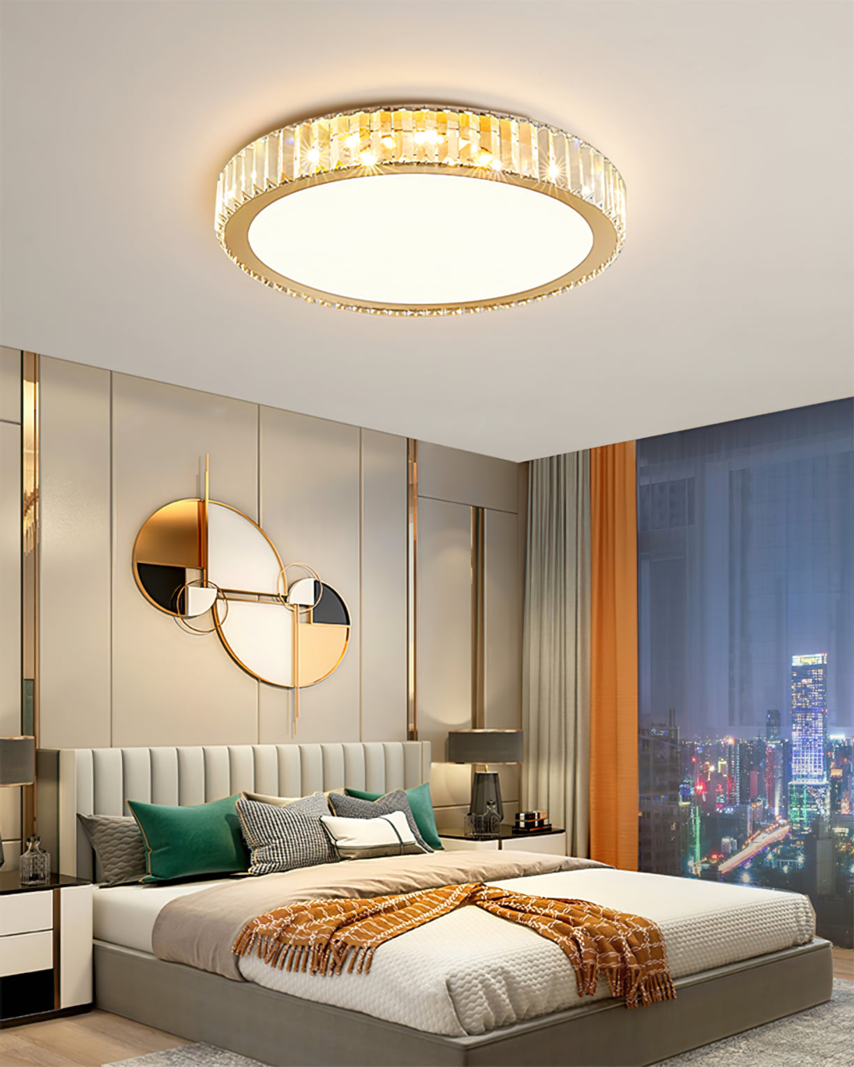 Round Crystal Ceiling Lamp