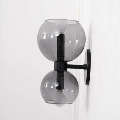 Round White Glass Bedroom Wall Lamp