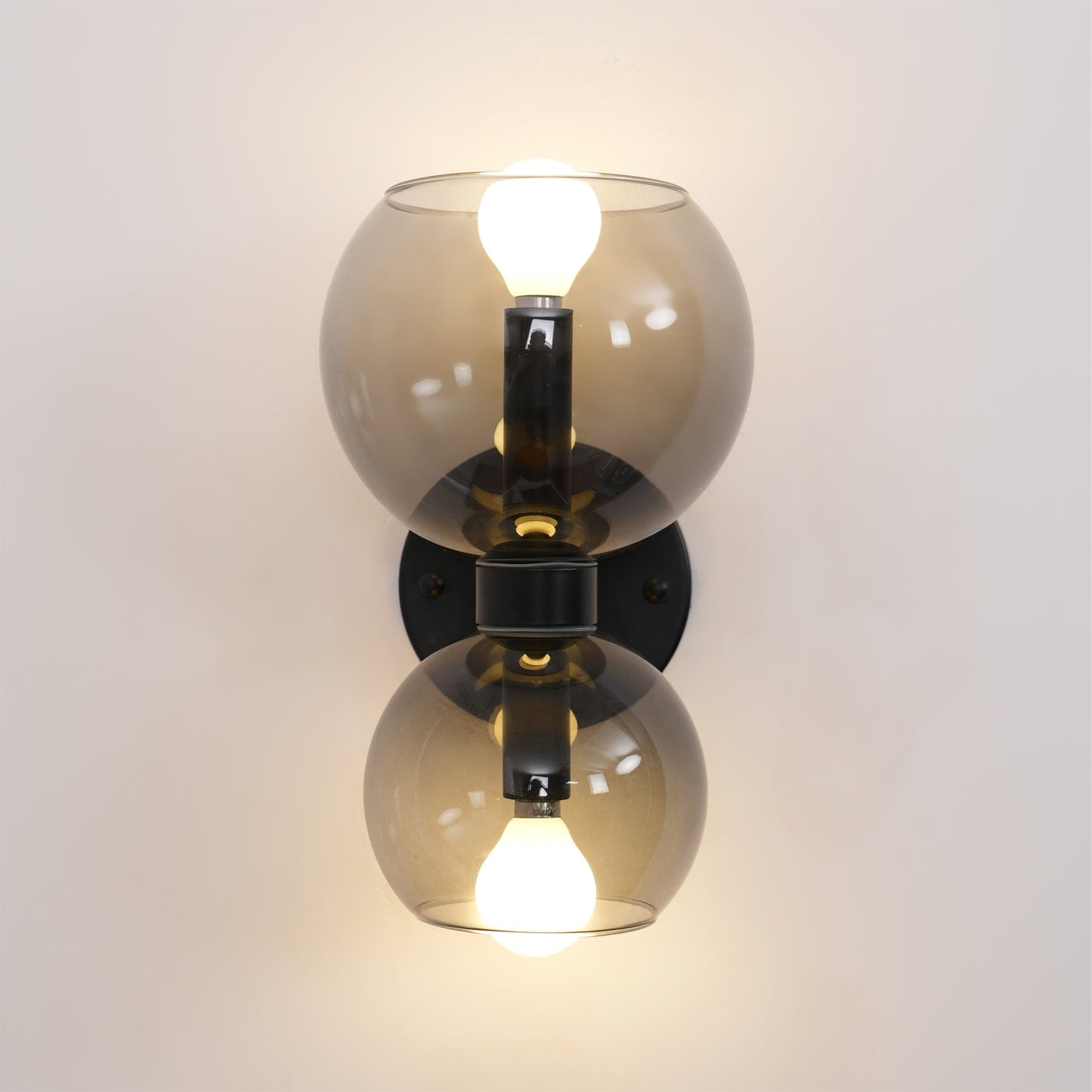 Round White Glass Bedroom Wall Lamp