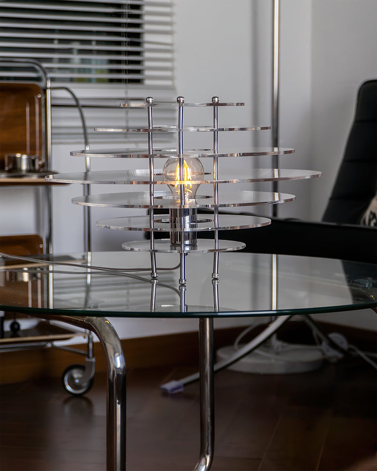 Saturn Chrome Table Lamp