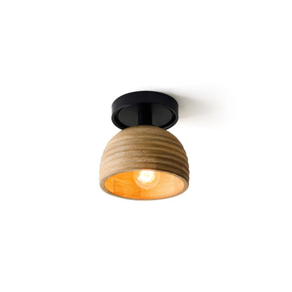 Sculptural Wood Ceiling Lamp
