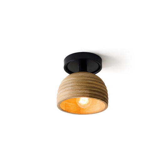 Sculptural Wood Ceiling Lamp