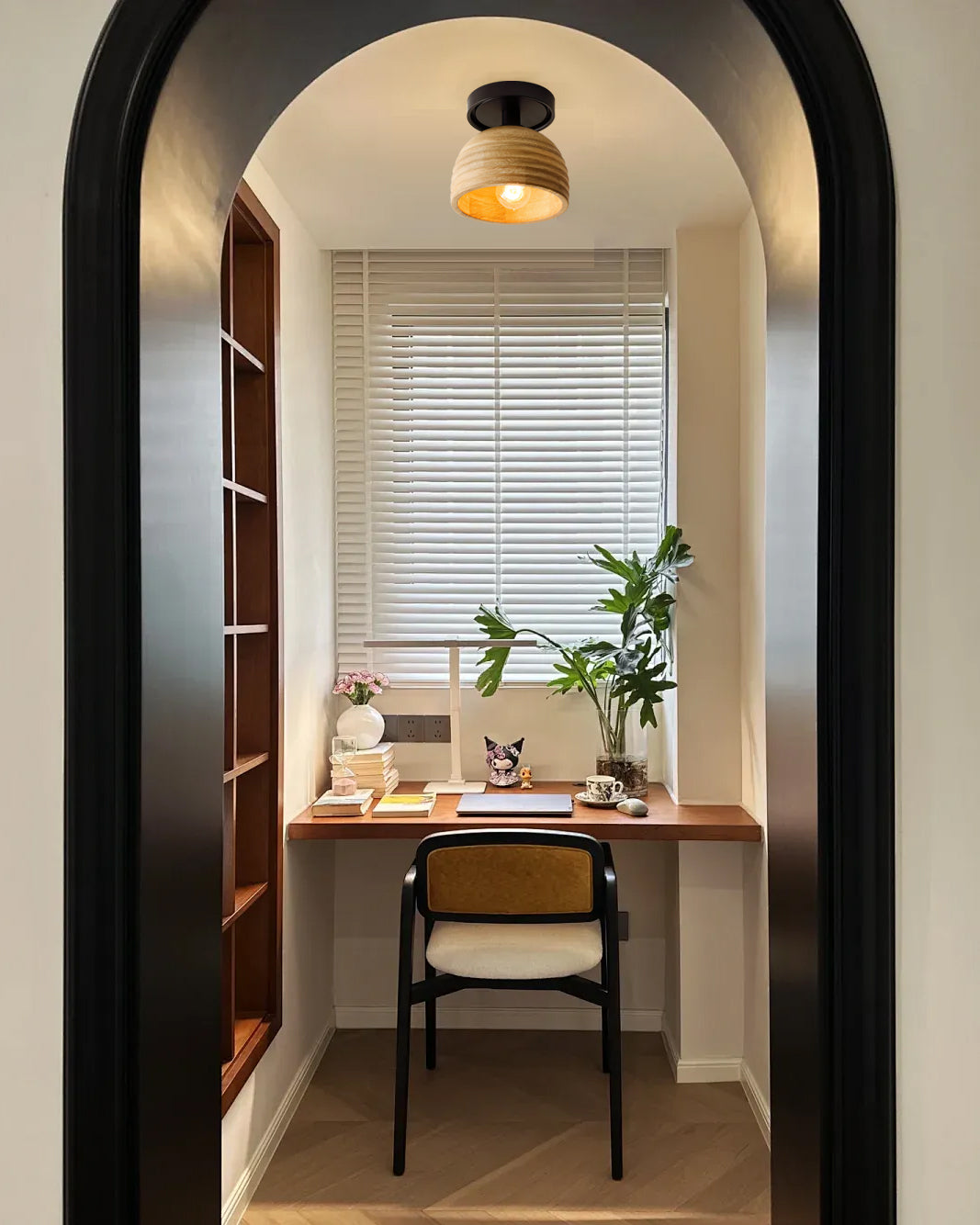 Sculptural Wood Ceiling Lamp