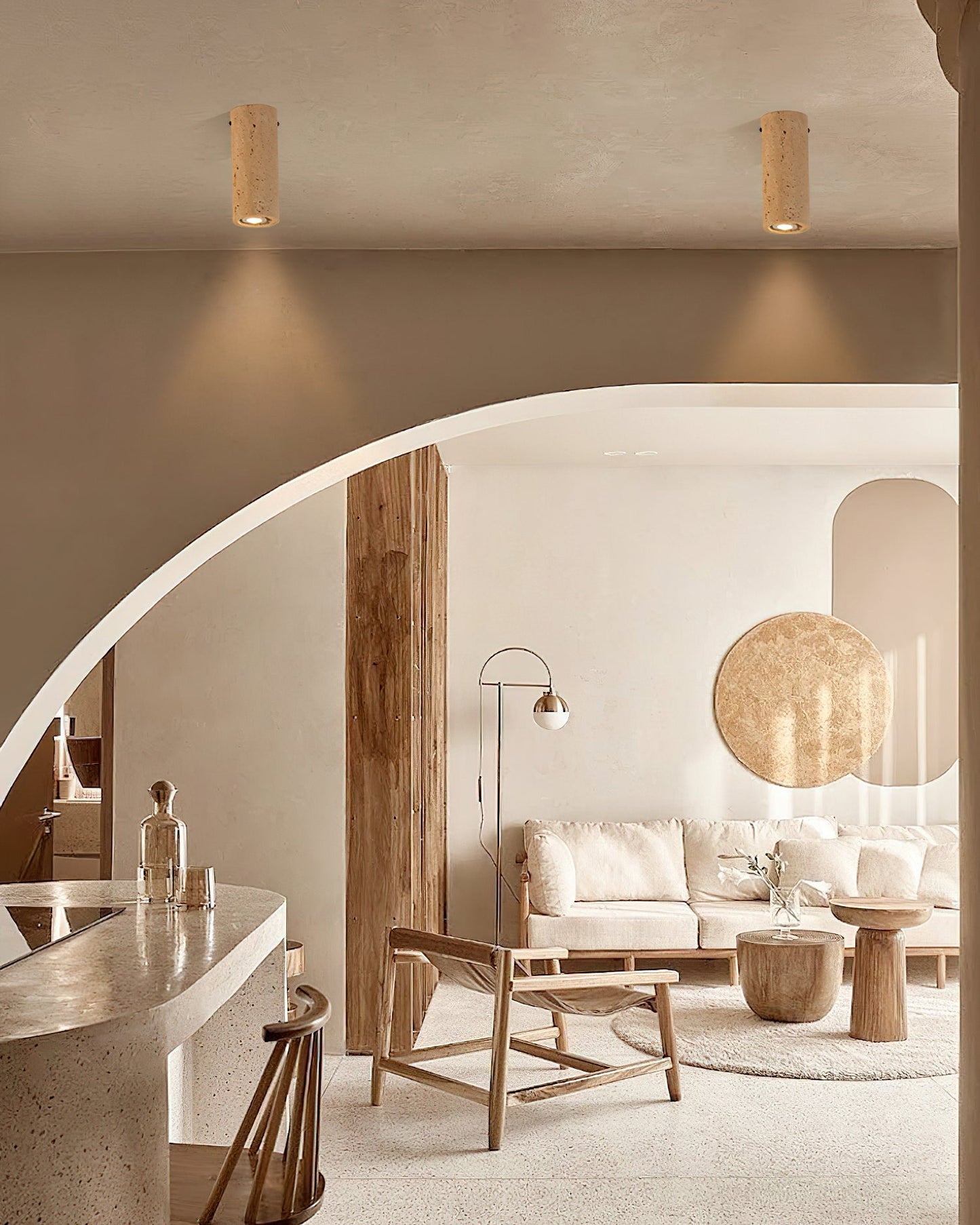 Shura Travertine Ceiling Lamp