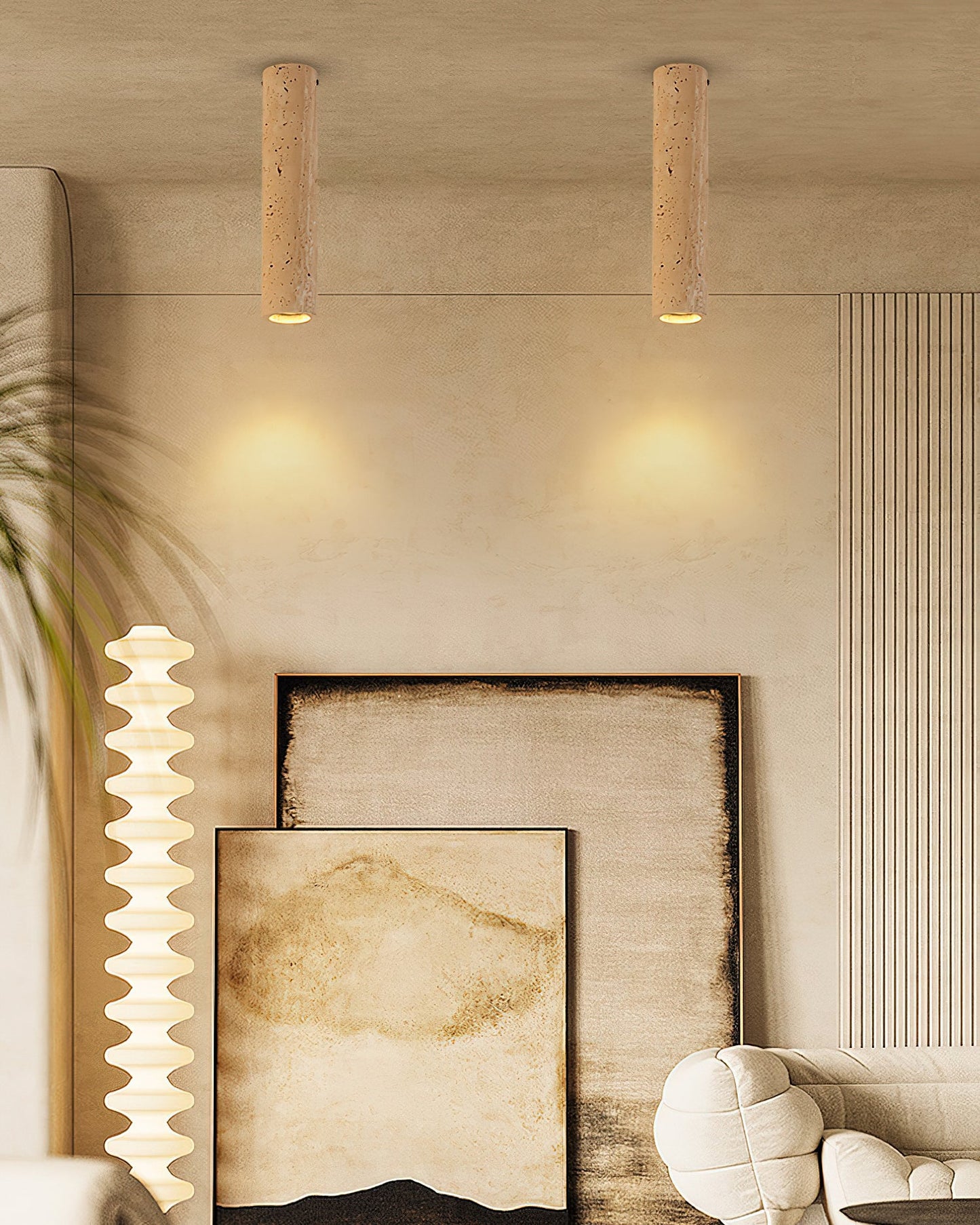 Shura Travertine Ceiling Lamp
