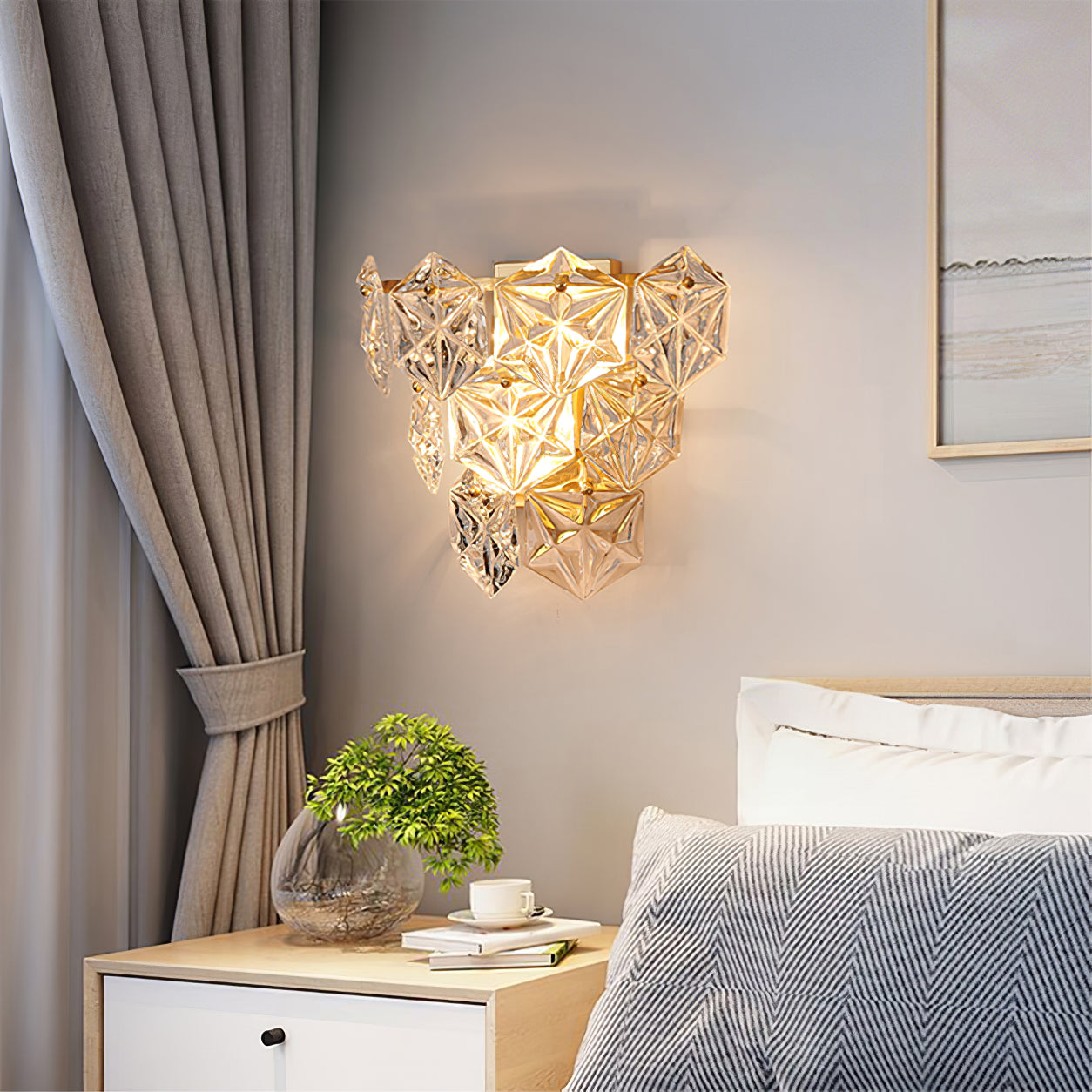 Snowflake Glass Wall Lamp