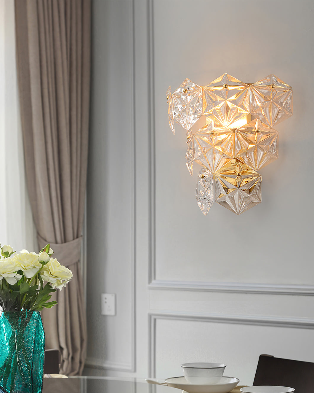 Snowflake Glass Wall Lamp
