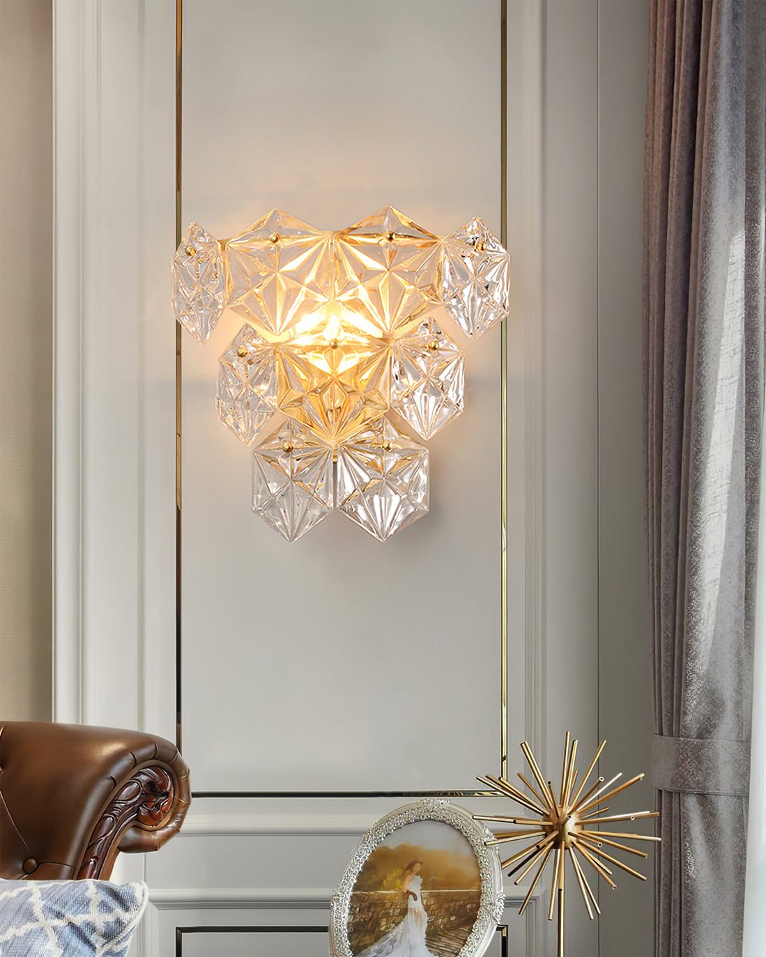 Snowflake Glass Wall Lamp