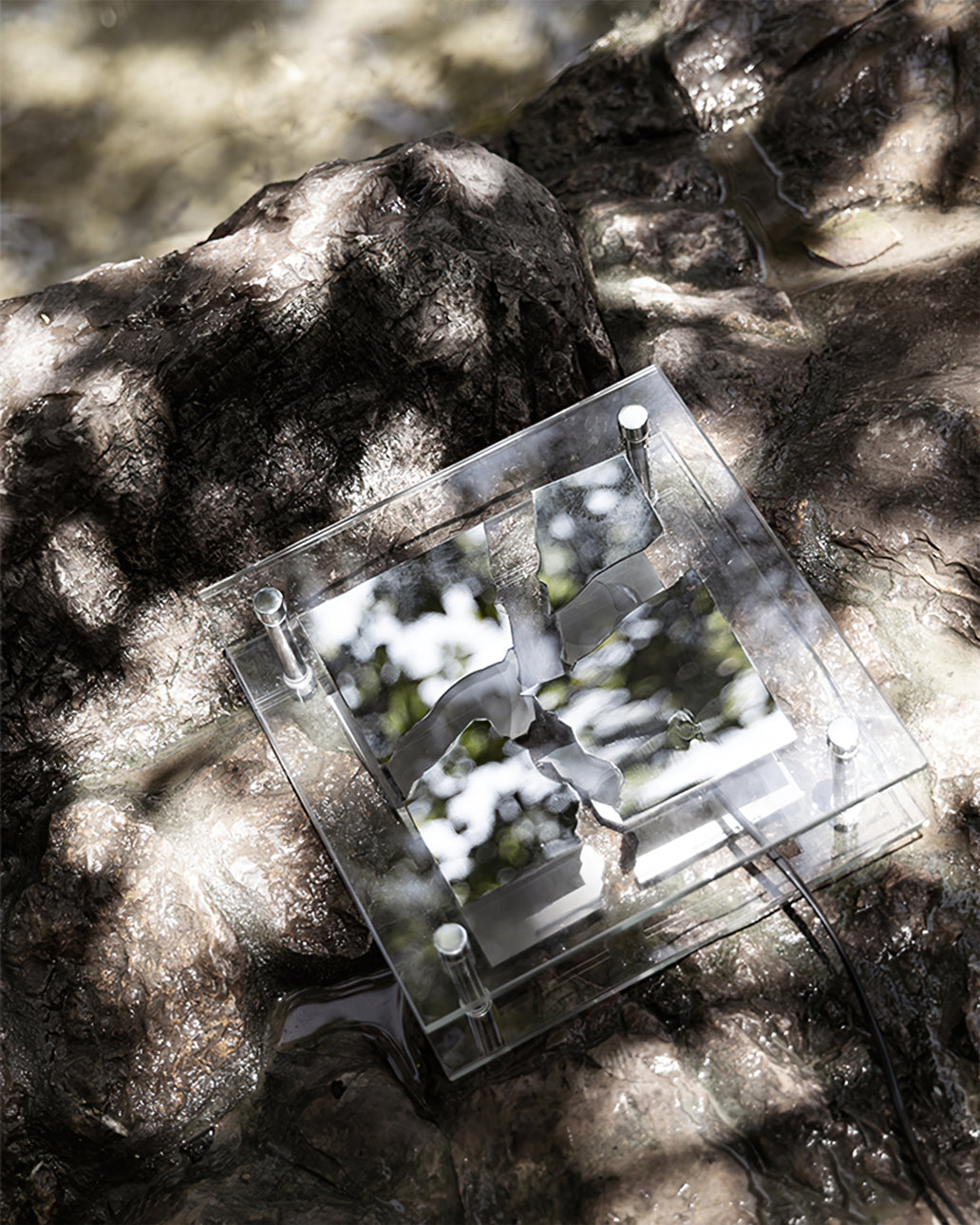 Square Glass Table Lamp