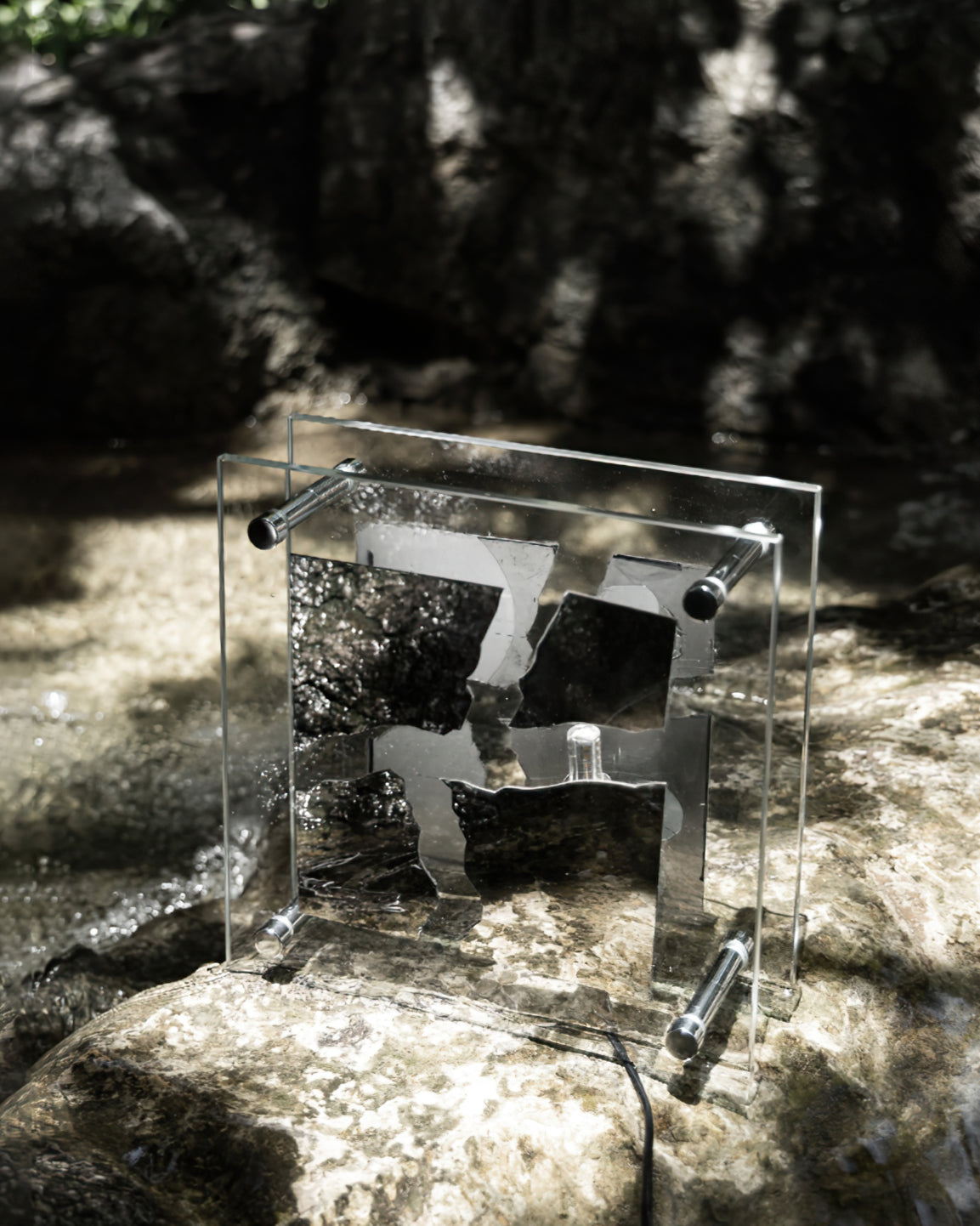 Square Glass Table Lamp