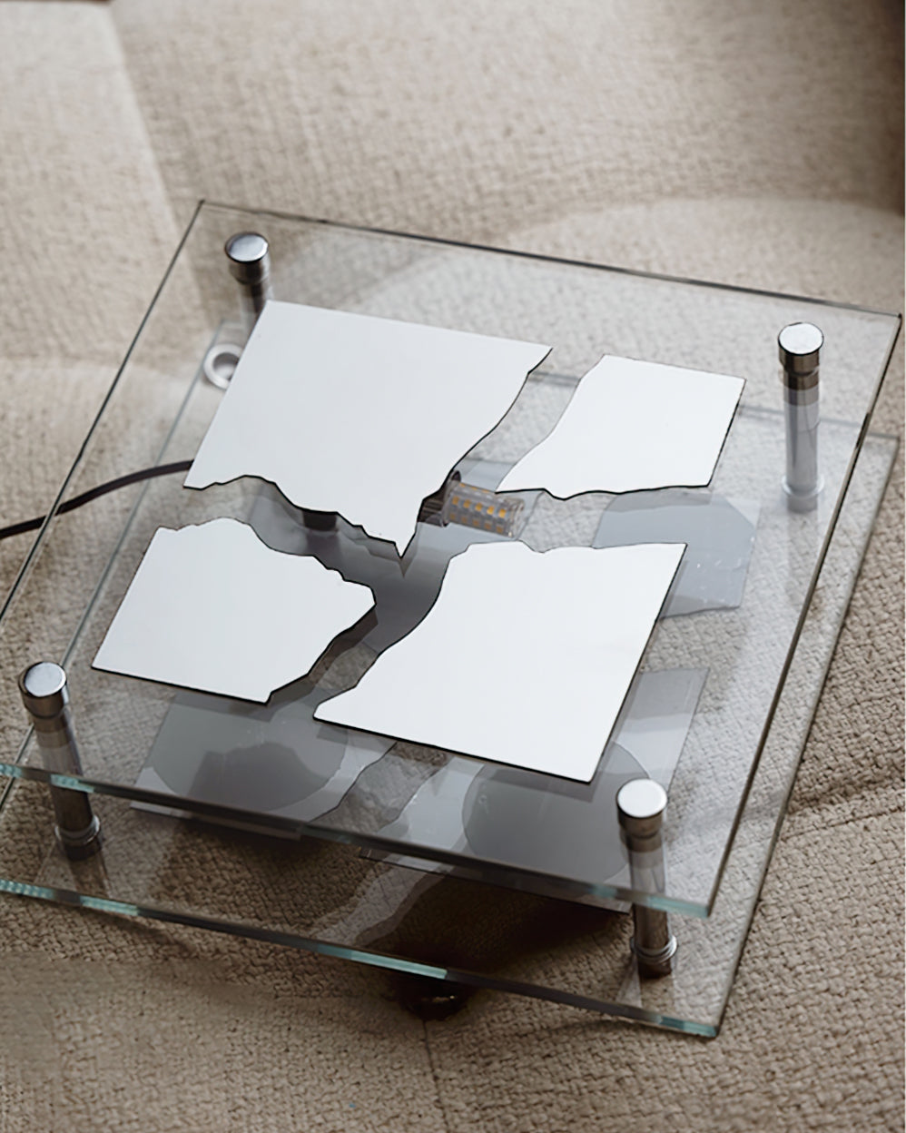 Square Glass Table Lamp
