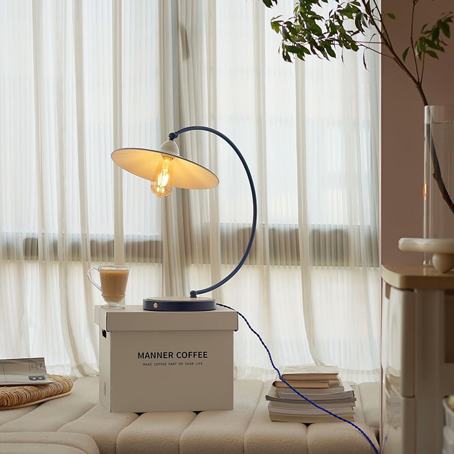 Swan Blue Table Lamp