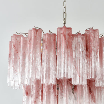 Pink Murano Tube Chandelier