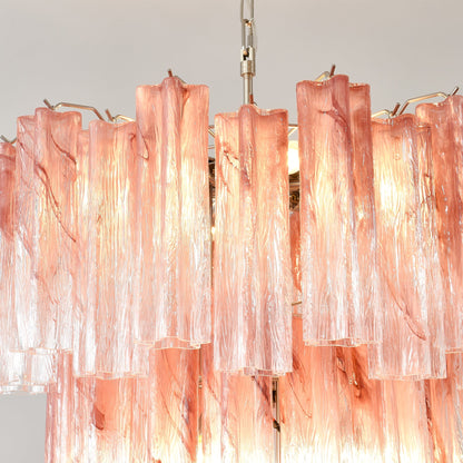 Pink Murano Tube Chandelier