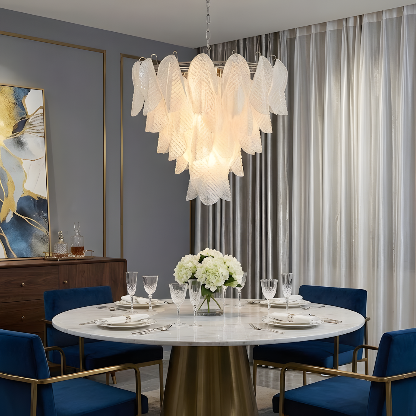 Vianna Ripple Glass Chandelier